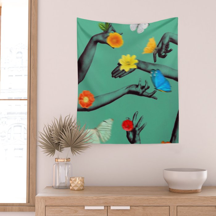 Jewels in Teal Wall Tapestry Gallery Image 2