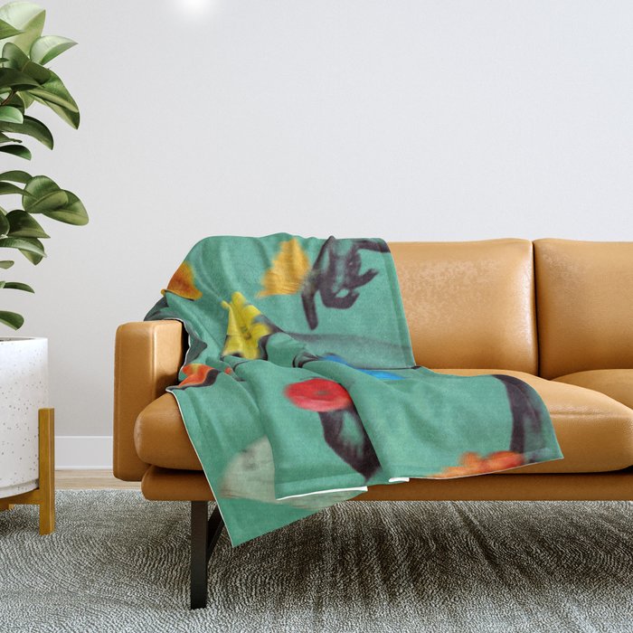 Jewels in Teal Throw Blanket Gallery Image 1