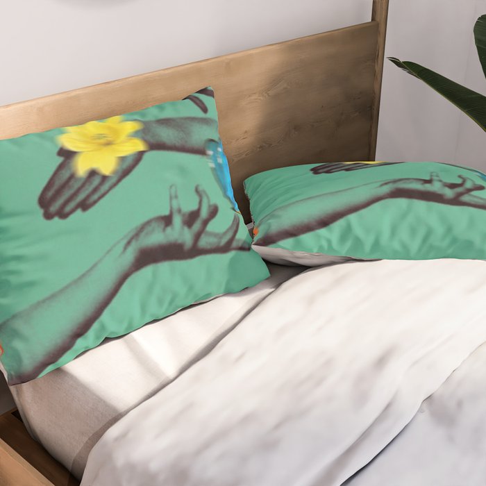 Jewels in Teal Pillow Sham Gallery Image 2