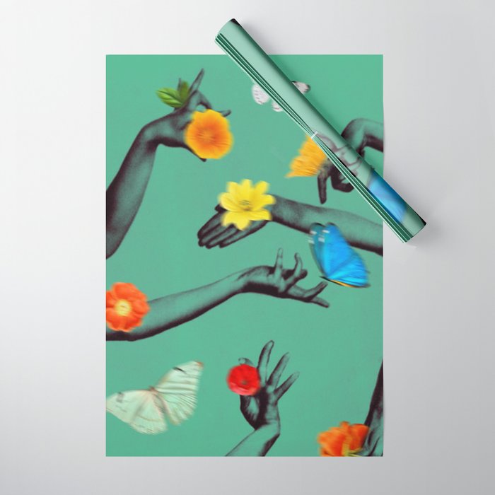 Jewels in Teal Wrapping Paper Gallery Image 1