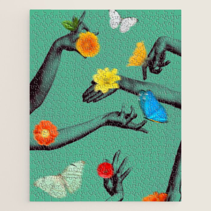 Jewels in Teal Jigsaw Puzzle Gallery Image 1