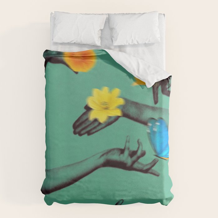 Jewels in Teal Duvet Cover Gallery Image 1