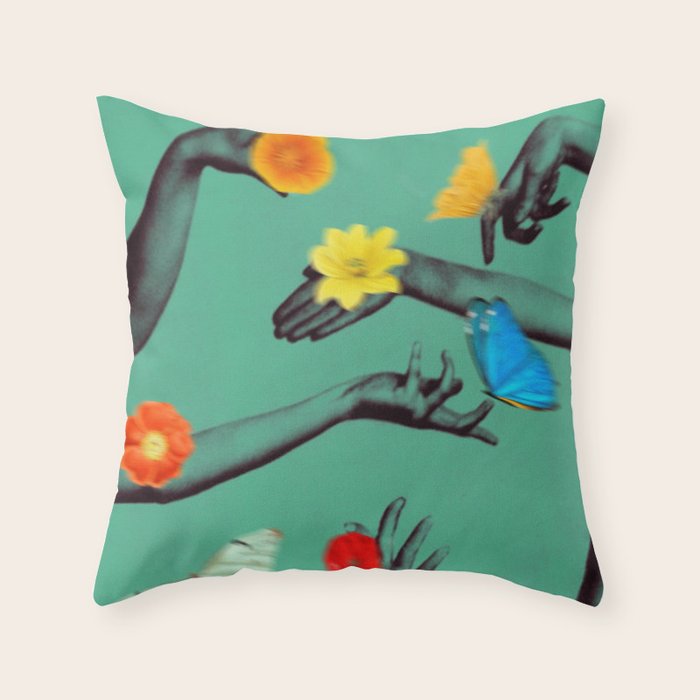 Jewels in Teal Throw Pillow Gallery Image 1