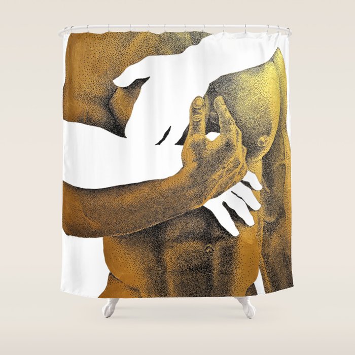 Echoes II - NOODOOD Painting (Gold doesn't print shiny) Shower Curtain Gallery Image 1