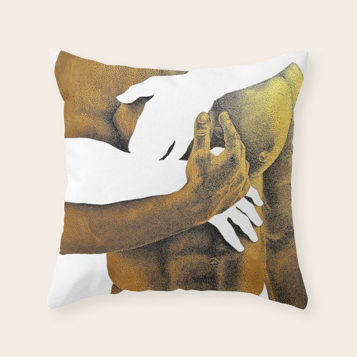 Echoes II - NOODOOD Painting (Gold doesn't print shiny) Throw Pillow Gallery Image 1