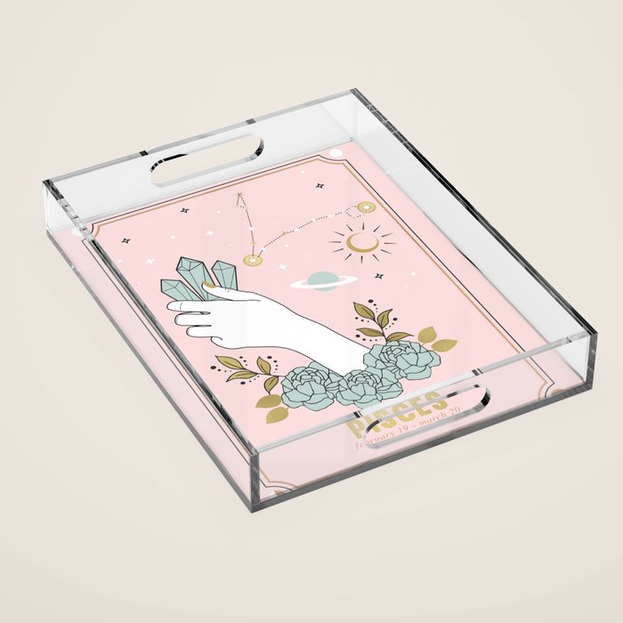Pisces Zodiac sign Acrylic Tray Gallery Image 1