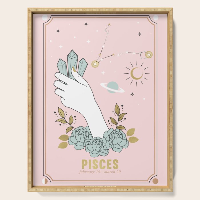 Pisces Zodiac sign Serving Tray Gallery Image 1