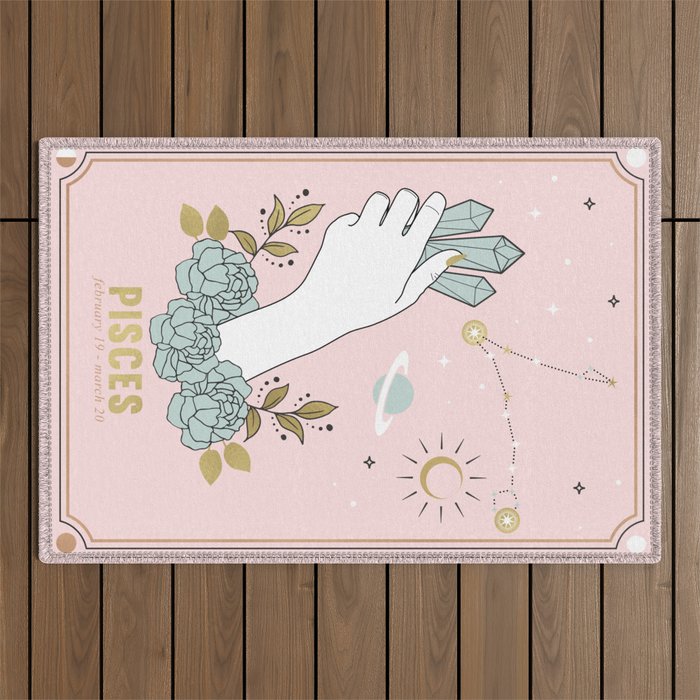 Pisces Zodiac sign Outdoor Rug Gallery Image 1