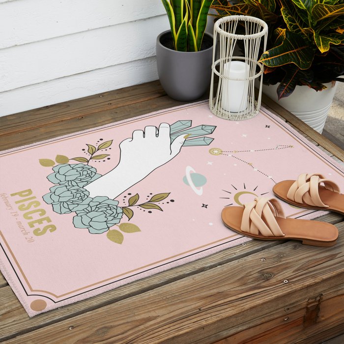 Pisces Zodiac sign Outdoor Rug Gallery Image 2