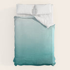 Best Seller Aqua Teal Turquoise Watercolor Ombre Gradient Blend Abstract Art - Aquarium SW 6767 Duvet Cover Gallery Image 6