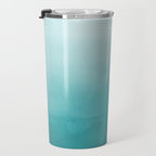 Best Seller Aqua Teal Turquoise Watercolor Ombre Gradient Blend Abstract Art - Aquarium SW 6767 Travel Mug Gallery Image 3