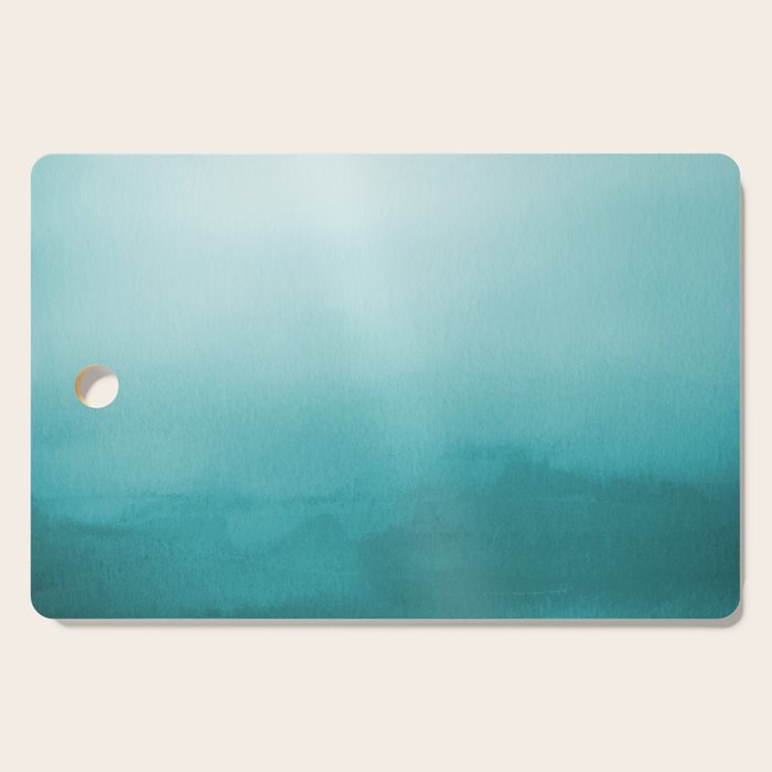 Best Seller Aqua Teal Turquoise Watercolor Ombre Gradient Blend Abstract Art - Aquarium SW 6767 Cutting Board Gallery Image 1