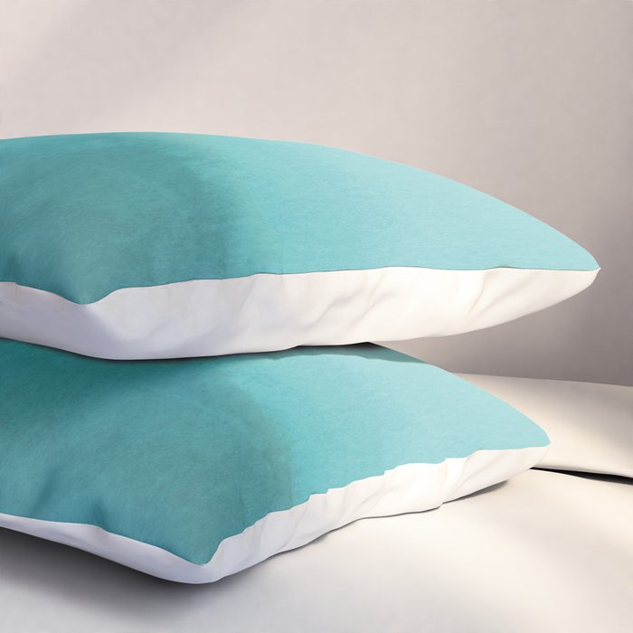 Best Seller Aqua Teal Turquoise Watercolor Ombre Gradient Blend Abstract Art - Aquarium SW 6767 Pillow Sham Gallery Image 3