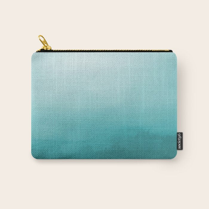 Best Seller Aqua Teal Turquoise Watercolor Ombre Gradient Blend Abstract Art - Aquarium SW 6767 Carry All Pouch Gallery Image 1