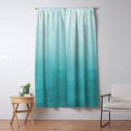 Best Seller Aqua Teal Turquoise Watercolor Ombre Gradient Blend Abstract Art - Aquarium SW 6767 Window Curtain Gallery Image 5