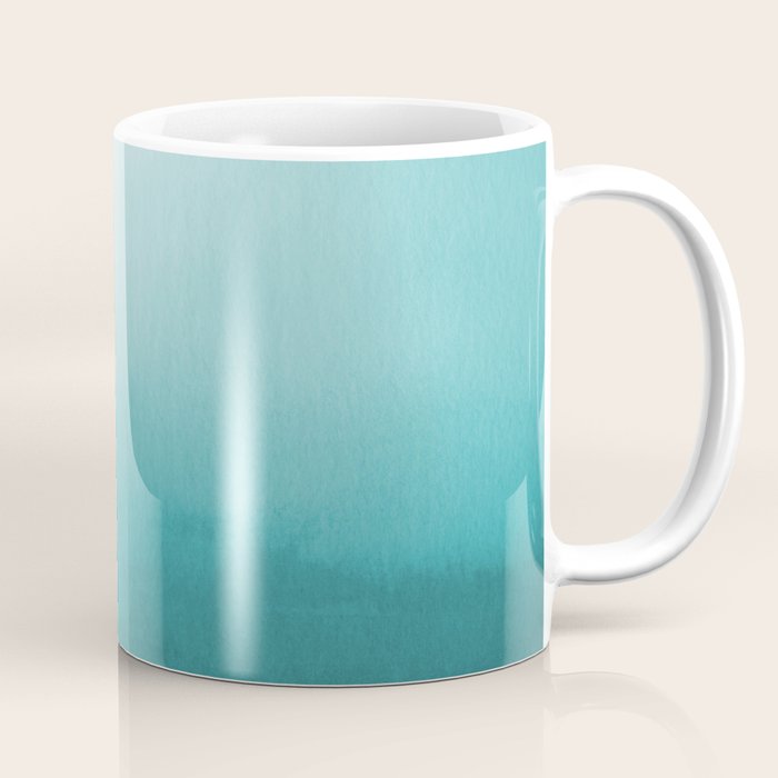 Best Seller Aqua Teal Turquoise Watercolor Ombre Gradient Blend Abstract Art - Aquarium SW 6767 Coffee Mug Gallery Image 1