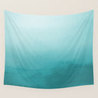 Best Seller Aqua Teal Turquoise Watercolor Ombre Gradient Blend Abstract Art - Aquarium SW 6767 Wall Tapestry Gallery Image 4