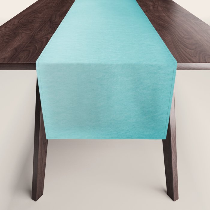 Best Seller Aqua Teal Turquoise Watercolor Ombre Gradient Blend Abstract Art - Aquarium SW 6767 Table Runner Gallery Image 1