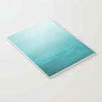 Best Seller Aqua Teal Turquoise Watercolor Ombre Gradient Blend Abstract Art - Aquarium SW 6767 Notebook Gallery Image 3