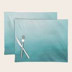 Best Seller Aqua Teal Turquoise Watercolor Ombre Gradient Blend Abstract Art - Aquarium SW 6767 Placemat Gallery Image 1