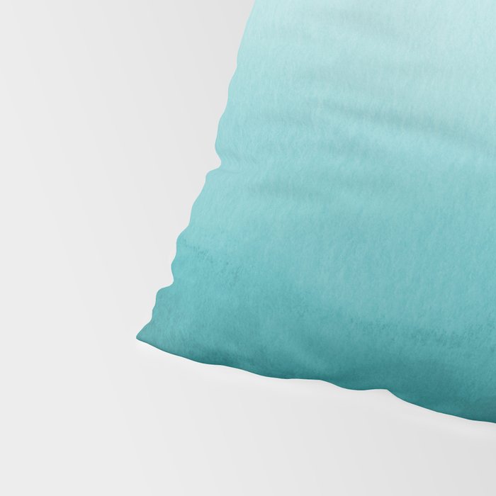 Best Seller Aqua Teal Turquoise Watercolor Ombre Gradient Blend Abstract Art - Aquarium SW 6767 Pillow Sham Gallery Image 4