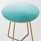 Best Seller Aqua Teal Turquoise Watercolor Ombre Gradient Blend Abstract Art - Aquarium SW 6767 Side Table Gallery Image 2