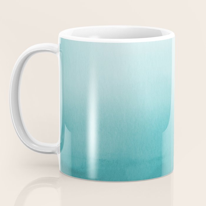 Best Seller Aqua Teal Turquoise Watercolor Ombre Gradient Blend Abstract Art - Aquarium SW 6767 Coffee Mug Gallery Image 3