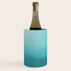 Best Seller Aqua Teal Turquoise Watercolor Ombre Gradient Blend Abstract Art - Aquarium SW 6767 Wine Chiller Gallery Image 3