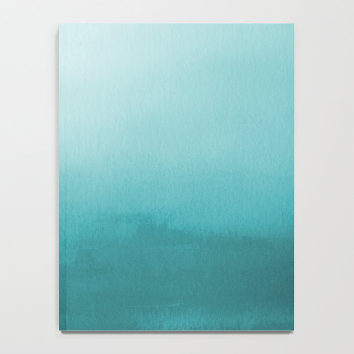 Best Seller Aqua Teal Turquoise Watercolor Ombre Gradient Blend Abstract Art - Aquarium SW 6767 Notebook Gallery Image 4