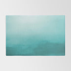 Best Seller Aqua Teal Turquoise Watercolor Ombre Gradient Blend Abstract Art - Aquarium SW 6767 Rug Gallery Image 2