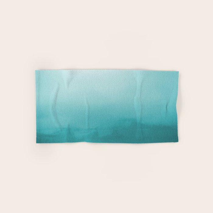 Best Seller Aqua Teal Turquoise Watercolor Ombre Gradient Blend Abstract Art - Aquarium SW 6767 Bath Towel Gallery Image 1