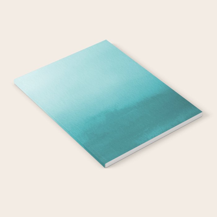 Best Seller Aqua Teal Turquoise Watercolor Ombre Gradient Blend Abstract Art - Aquarium SW 6767 Notebook Gallery Image 1