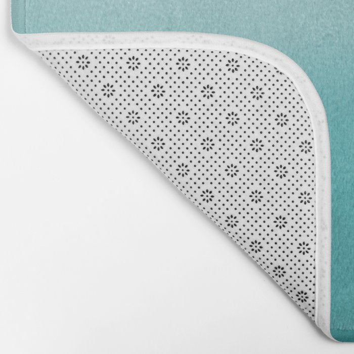 Best Seller Aqua Teal Turquoise Watercolor Ombre Gradient Blend Abstract Art - Aquarium SW 6767 Bath Mat Gallery Image 2