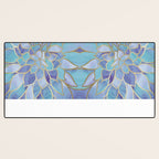 Flower Bloom, Teal, Turquoise, Purple, Gold Desk Mat Gallery Image 3