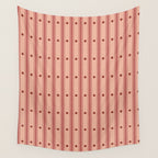 Stripes With Lines and Dots pattern burgundy Wall Tapestry Gallery Image 4