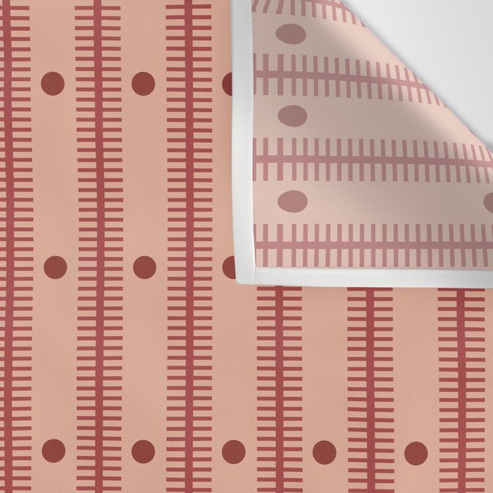 Stripes With Lines and Dots pattern burgundy Wall Tapestry Gallery Image 3