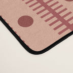 Stripes With Lines and Dots pattern burgundy Desk Mat Gallery Image 4