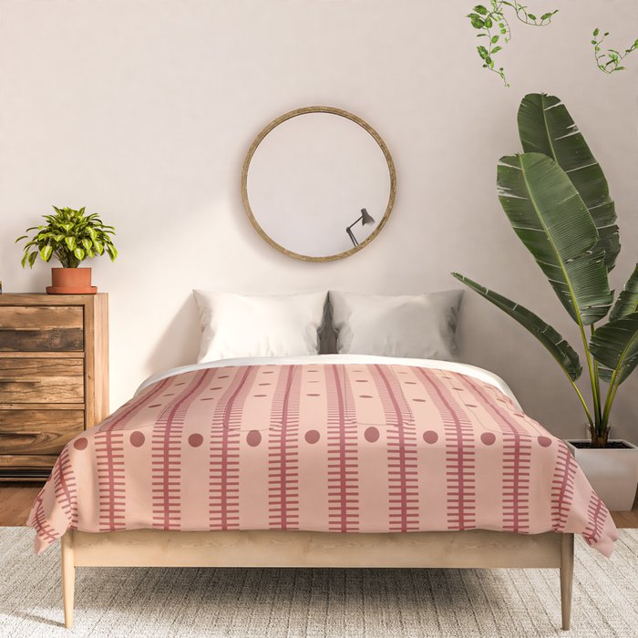 Stripes With Lines and Dots pattern burgundy Comforter Gallery Image 3