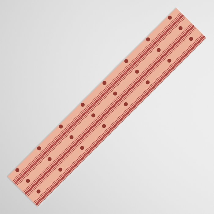 Stripes With Lines and Dots pattern burgundy Table Runner Gallery Image 3