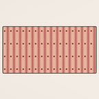 Stripes With Lines and Dots pattern burgundy Desk Mat Gallery Image 3