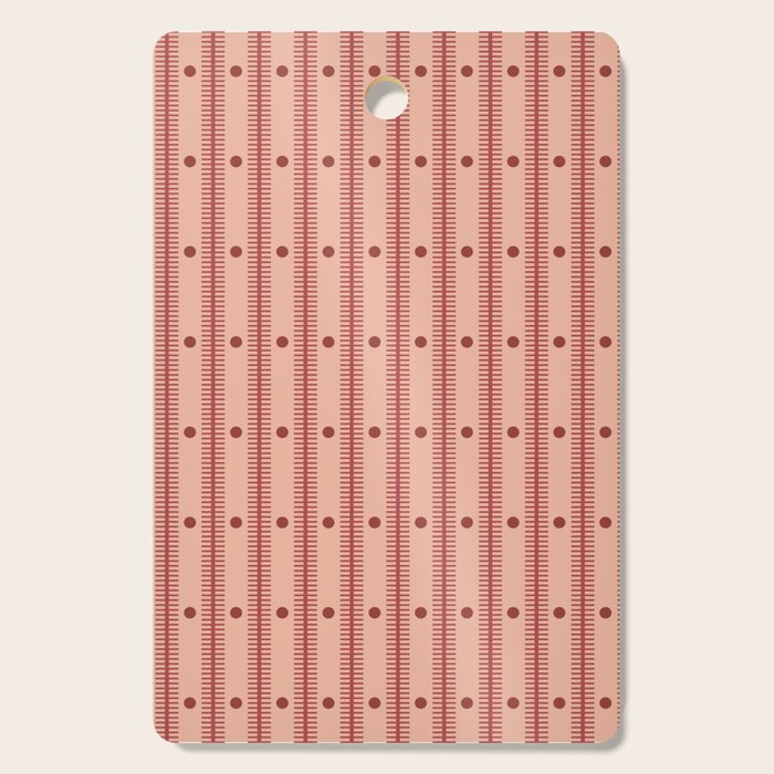Stripes With Lines and Dots pattern burgundy Cutting Board Gallery Image 1