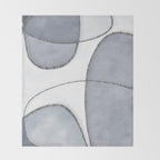 Minimal Blue Grey Shapes Throw Blanket Gallery Image 2