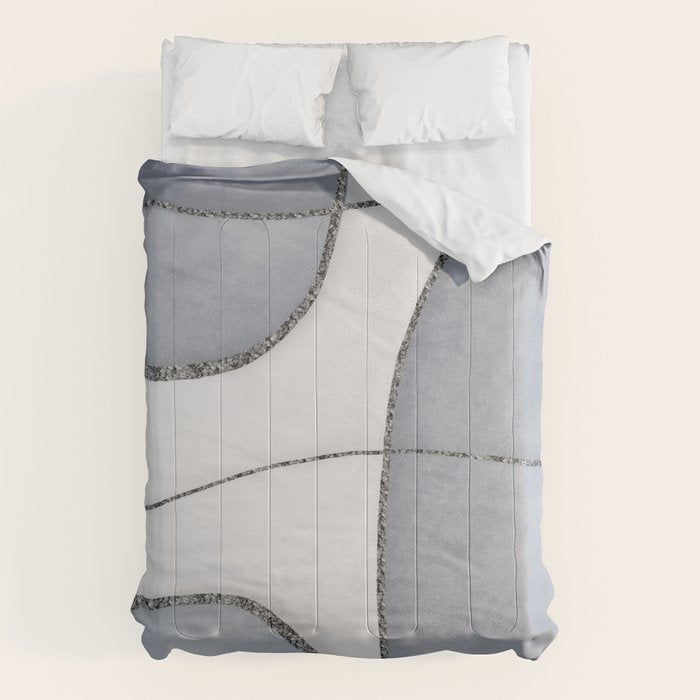 Minimal Blue Grey Shapes Comforter Gallery Image 1
