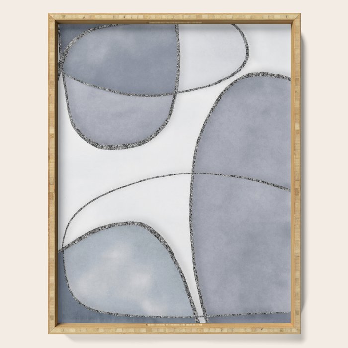 Minimal Blue Grey Shapes Serving Tray Gallery Image 1