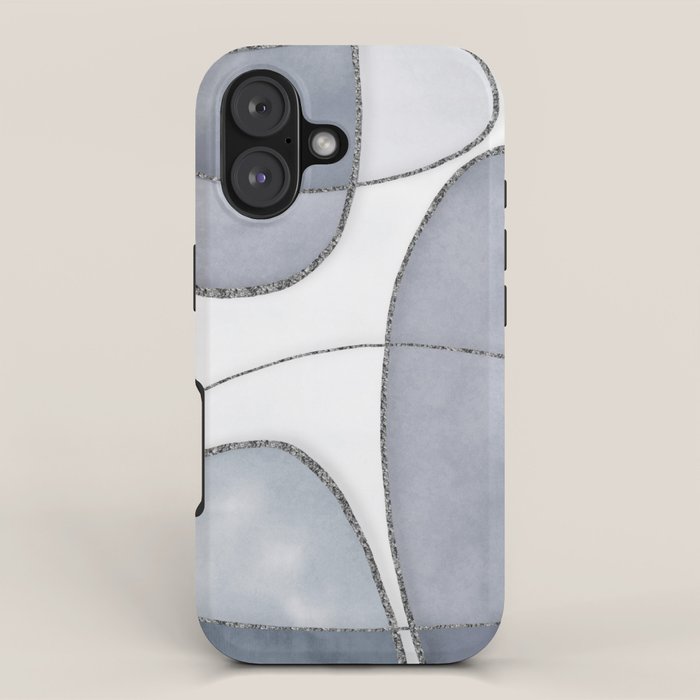 Minimal Blue Grey Shapes iPhone Case Gallery Image 1