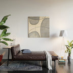 Minimal Blue Grey Shapes Wood Wall Art Gallery Image 2