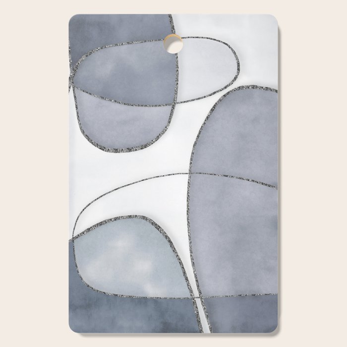 Minimal Blue Grey Shapes Cutting Board Gallery Image 1