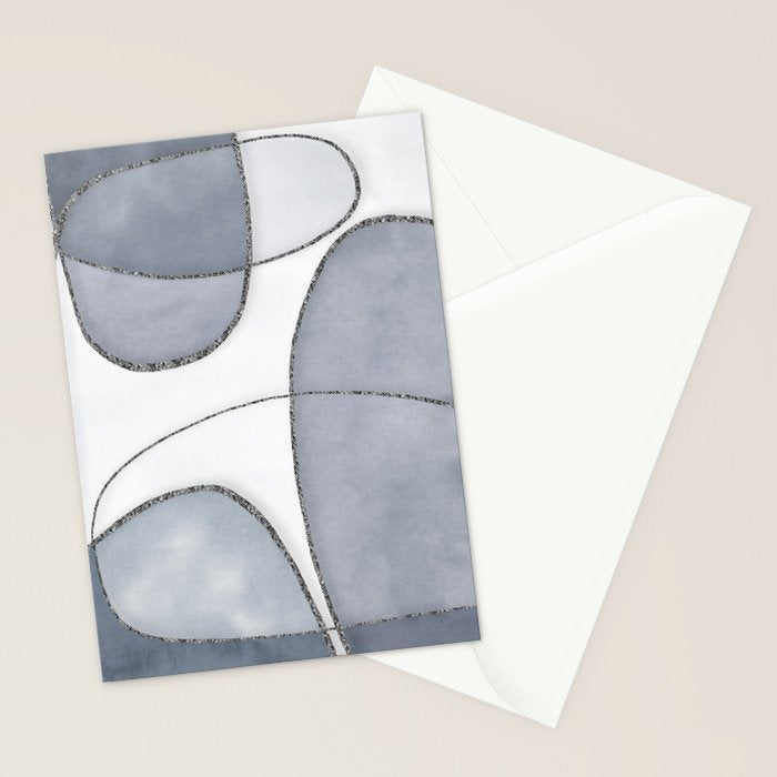 Minimal Blue Grey Shapes Stationery Card Gallery Image 2