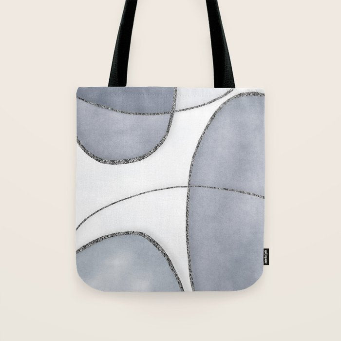 Minimal Blue Grey Shapes Tote Bag Gallery Image 1