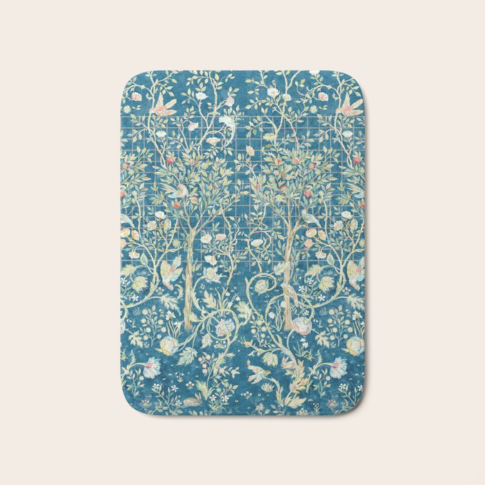 William Morris Melsetter Trellis Dark Blue  Bath Mat Gallery Image 1